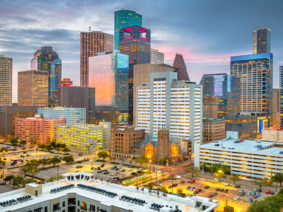 Houston, Texas, USA Downtown Skyline at Dusk